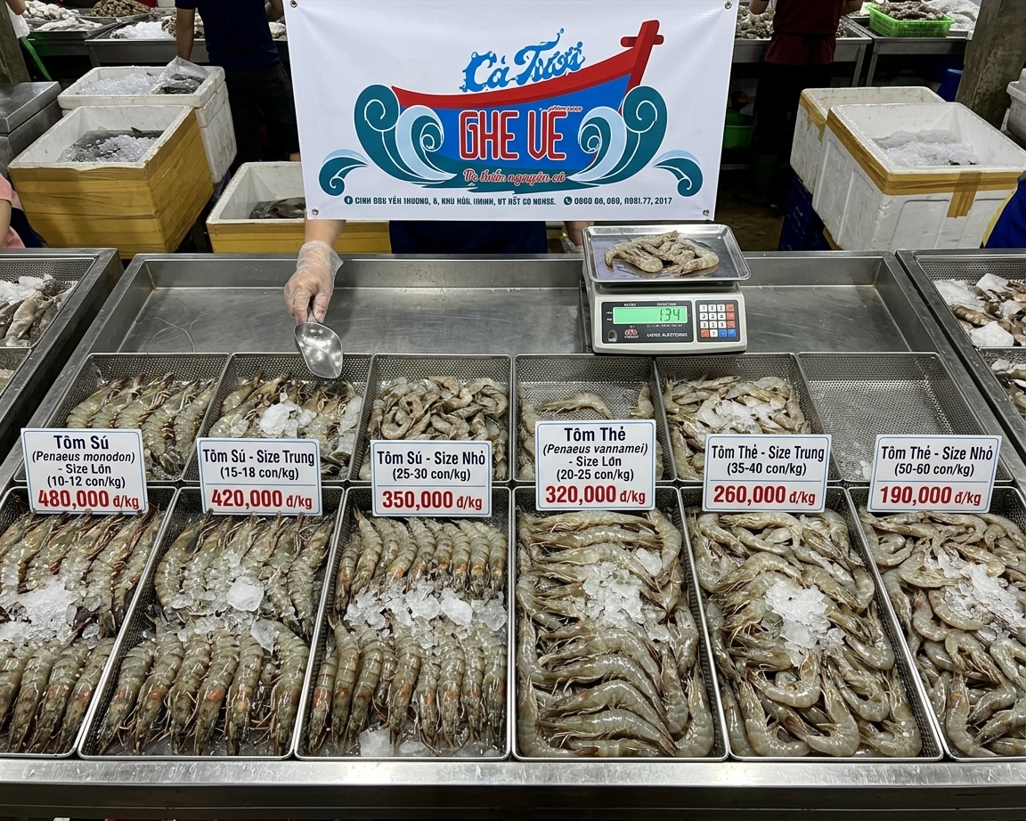 Tôm tươi sống chất lượng tại Quận 1